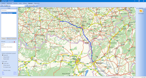 GLX: K plánování trasy mimo území České republiky můžete využít detailní automapu Evropy