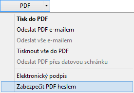 U sestav Výplatní list a Výplatní páska můžete nastavit, zda budou zabezpečené heslem.