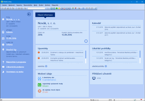 Díky upravenému vzhledu informační plochy si přehledněji zobrazíte všechny informace a nově tu najdete také seznam lékařských prohlídek.