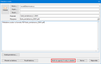 Touto volbou si snadno uložíte rozepsaný e-mail k pozdější kontrole