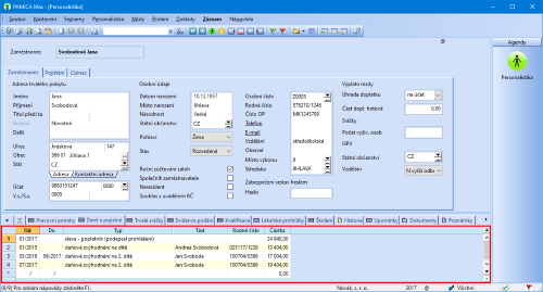 Nové řazení záznamů vám zajisté ještě více zpřehlední záložku Daně a pojistné agendy Personalistika