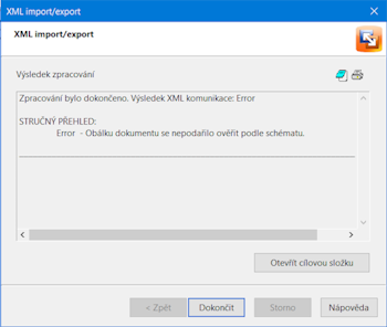 Výsledek XML zpracování