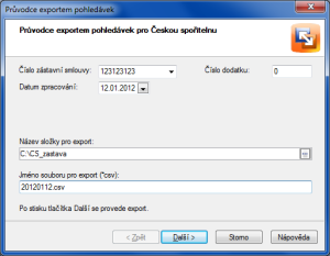 POHODA: Před samotným odesláním pohledávek k zastavení do České spořitelny si pomocí průvodce připravíte potřebný soubor