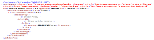 XML komunikace byla rozšířena o novou operaci. Nyní můžeme přes XML smazat například i adresu.
