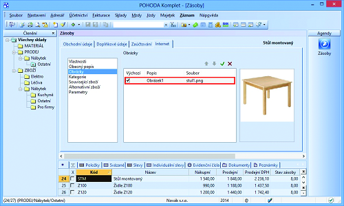 POHODA: Pokud chcete vložit do agendy Zásoby obrázek ve formátu PNG, od nové verze programu POHODA již můžete.