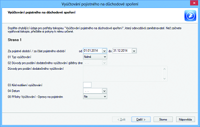 POHODA: Tento průvodce slouží pro vyplnění chybějících údajů.