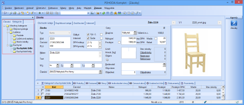 Všechny zásoby patřící do konkrétní kategorie integrovaného obchodu odteď jednoduše vyberete pomocí nově přidaného stromu kategorií v agendě Zásoby.