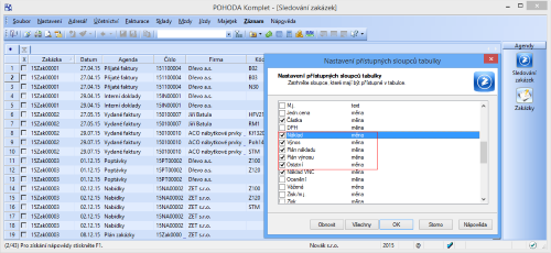 Práci při vyhodnocování zakázek Vám usnadní nové sloupce v agendě Sledování zakázek.