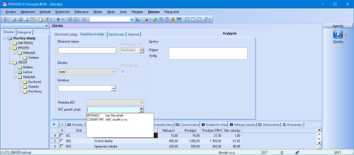 Nově si můžete v programu POHODA přímo u zásob nastavit pověřujícího poplatníka, za kterého zásoby prodáváte.