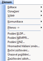 Povelem Podání ONZ… vyvoláte Průvodce pro vytvoření oznámení.