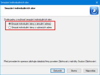 Individuální slevy můžete nově mazat hromadně, a to buď z aktuální adresy, nebo ze všech vybraných