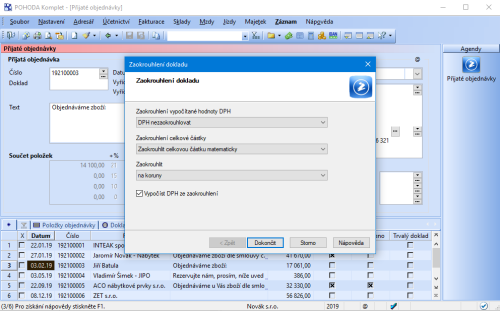 Nově si můžete zvolit, zda se má vypočíst DPH ze zaokrouhlení
