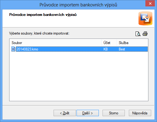 Průvodce importem bankovních výpisů