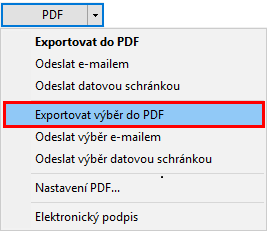 Nově můžete exportovat do PDF i více sestav najednou