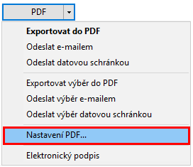 PDF soubory můžete nově vytvářet přímo z programu TAX