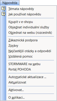 V nabídce Nápověda nově najdete i odkaz na Portál POHODA