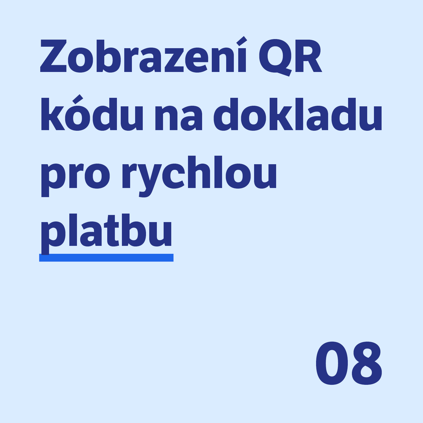 8 Zobrazení QR kódu na dokladu pro rychlou platbu