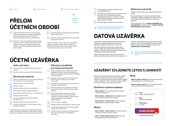Checklist pro přelom roku v aplikaci mPOHODA