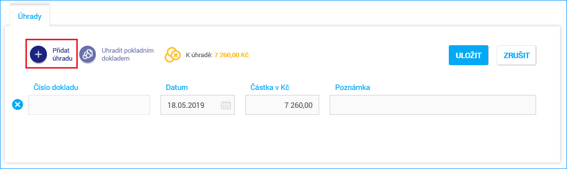Pokud je faktura uhrazena převodem na bankovní účet, vytvoříte v mPohodě úhradu bez vazby na hradicí doklad Pokud je faktura uhrazena převodem na bankovní účet, vytvoříte v mPohodě úhradu bez vazby na hradicí doklad