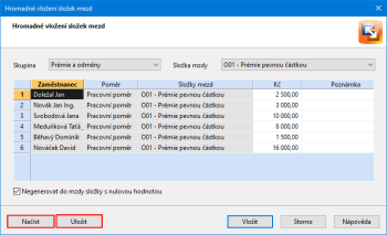 Po kliknutí na tlačítko Uložit vám PAMICA vygeneruje seznam zaměstnanců i s částkami prémií