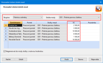 Složky mzdy nemusíte každému zaměstnanci zadávat zvlášť, jde to i hromadně