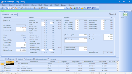 Účetní program POHODA: Mzdy v programu POHODA