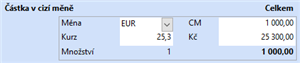 Zápis dokladu v cizí měně