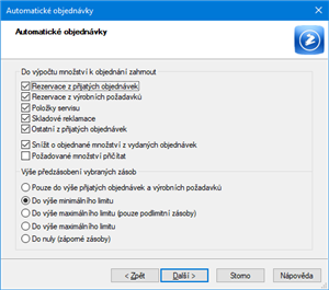 Automatické objednávky…