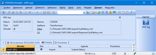 XML log