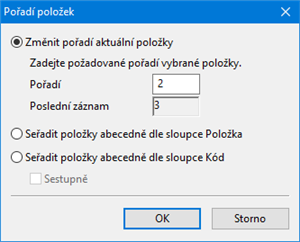 Položky dokladu