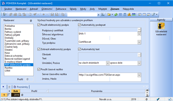 Sekce PDF elektronický podpis