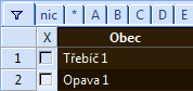 Výběr záznamů podle
počátečního písmene