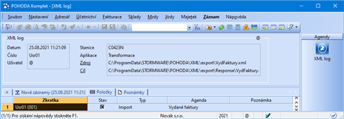XML log