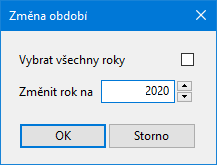 Změna aktuálního roku