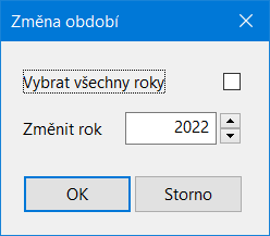 Změna aktuálního roku