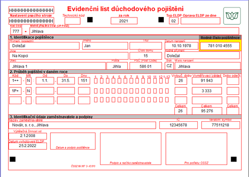 Příklad 1 – Pracovní poměr ukončený