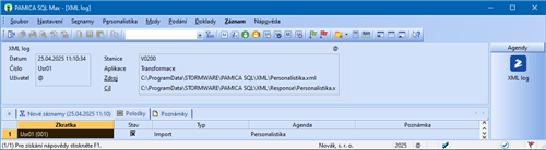 XML log