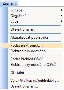 Elektronické podání přiznání