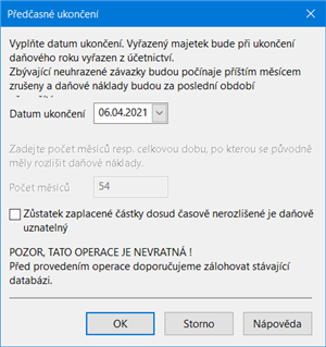 Předčasné ukončení finančního leasingu