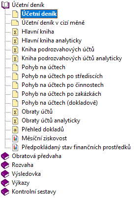 Tisk sestav