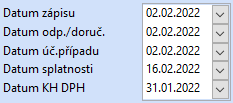 Údaje rozhodující pro sestavení správného kontrolního hlášení