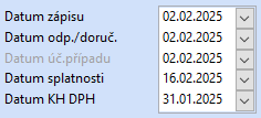 Údaje rozhodující pro sestavení správného kontrolního hlášení