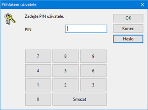 Přihlášení pomocí PIN  
