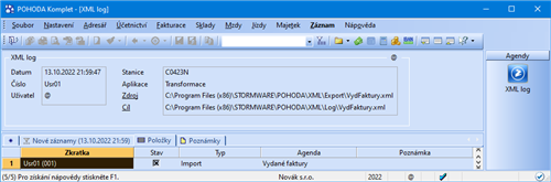 XML log