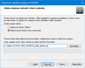 Zálohování a obnovení systémové a globální databáze